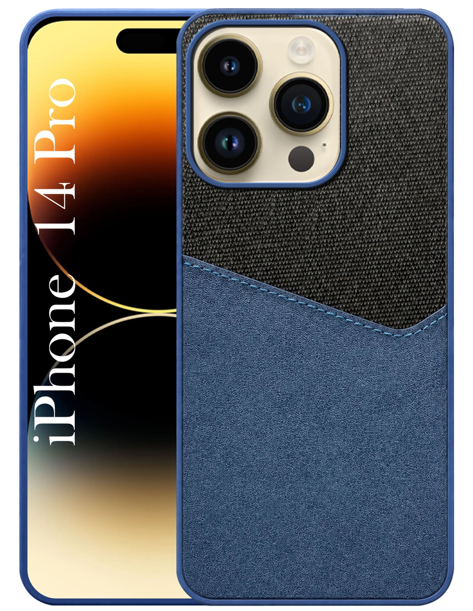 For Apple iPhone 14 Pro Back Cover Case (Dual PU Leather Stitch | Professional Minimalist | Soft and Flexible)