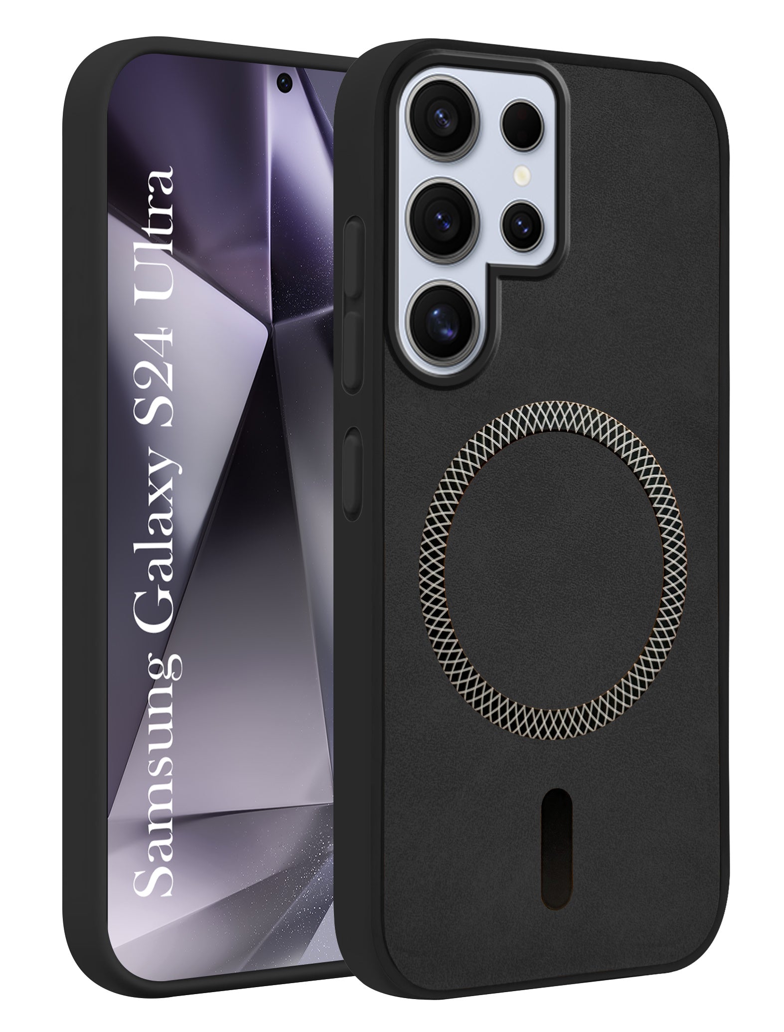 For Samsung Galaxy S24 Ultra Back Cover Case (Sleek Leather Finish | MagSafe Compatible Wireless Charging | Camera Bump Protection)
