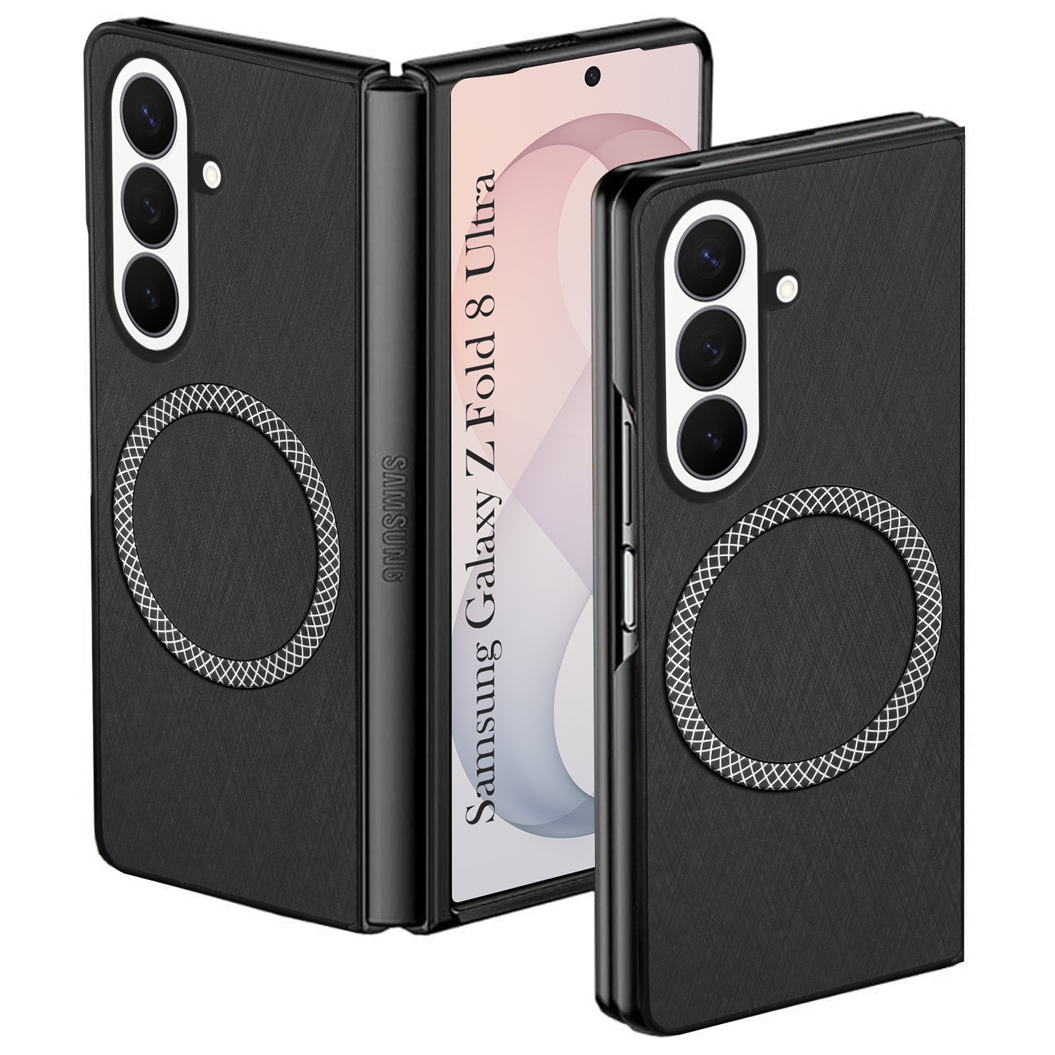 For Samsung Galaxy Z Fold 8 Ultra Back Cover Case Leather Finish (MagSafe Wireless Charging Compatible | Sleek and Professional)