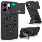 For Oppo Reno 15c Back Case Cover Metallic (Hybrid Armor Kickstand | Sliding Shutter Camera Protection | MagSafe Compatible)