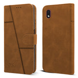 For Samsung Galaxy A01 Core Flip Cover Case ( Stitched Leather with Magnetic Closure)