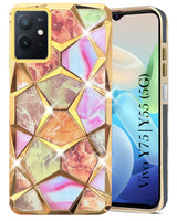 For Vivo Y75 5G | Y55 5G Back Cover Case (Dual Design Glitter Sparkle and Detachable Diamond Print Case | Soft and Flexible)