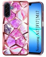 For Samsung Galaxy A17 | Samsung F17 | Samsung M17 5G Back Cover Case (Dual Design Glitter Sparkle and Detachable Diamond Print Case | Soft and Flexible)