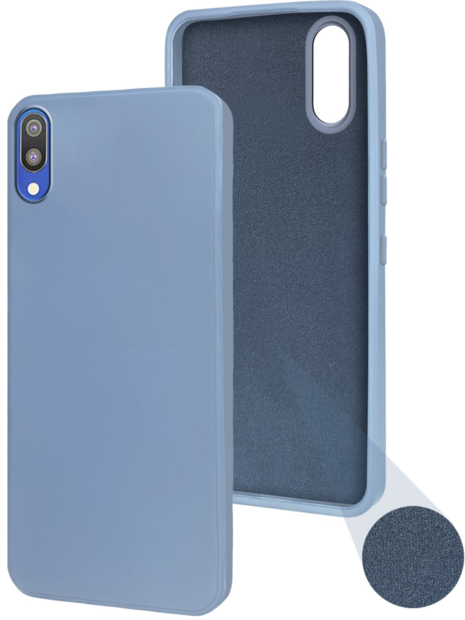 For Samsung Galaxy M10 Back Cover Case ( Matte Finish Silicone with Inside Fiber cloth)