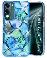 ForVivo iQOO Z10 Lite Back Cover Case Compatible With ( Dual Design Glitter Sparkle and Detachable Diamond Print Case | Soft and Flexible)