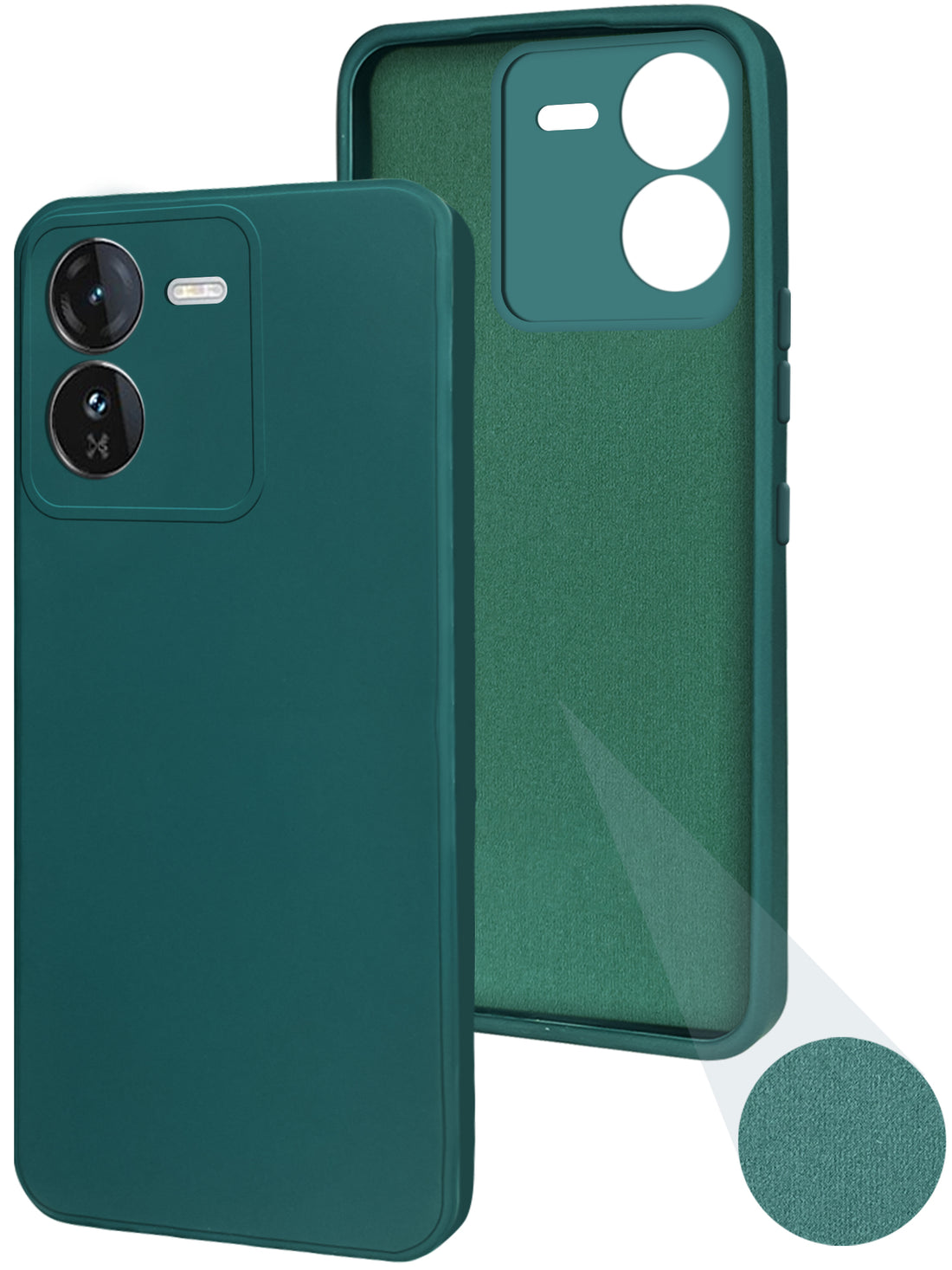 For Vivo IQOO Z9 5G Back Cover Case ( Matte Finish Silicone with Inside Fiber cloth)