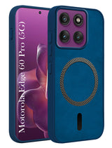 For Motorola Moto Edge 60 Pro Back Cover Case Leather Finish (MagSafe Compatible Wireless Charging | Soft Touch | Camera Bump Protection)