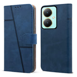 For Vivo Y27 Flip Cover Case (Stitched Leather with Magnetic Closure)