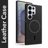For Samsung Galaxy S25 Ultra Back Cover Case (Sleek Leather Finish | MagSafe Compatible Wireless Charging | Camera Bump Protection)