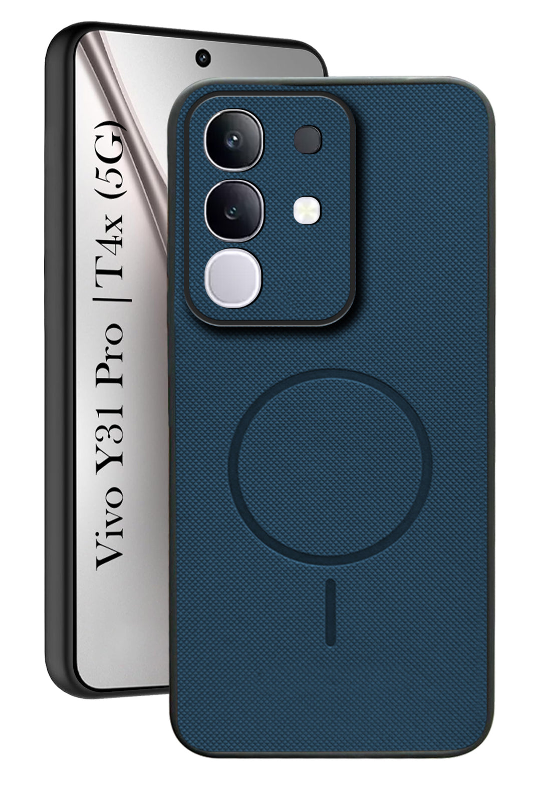For Vivo T4x | Vivo Y31 Pro Back Cover Case PU Leather (Texture Grip Design | Professional Minimalist | Camera Protection | Soft and Flexible)