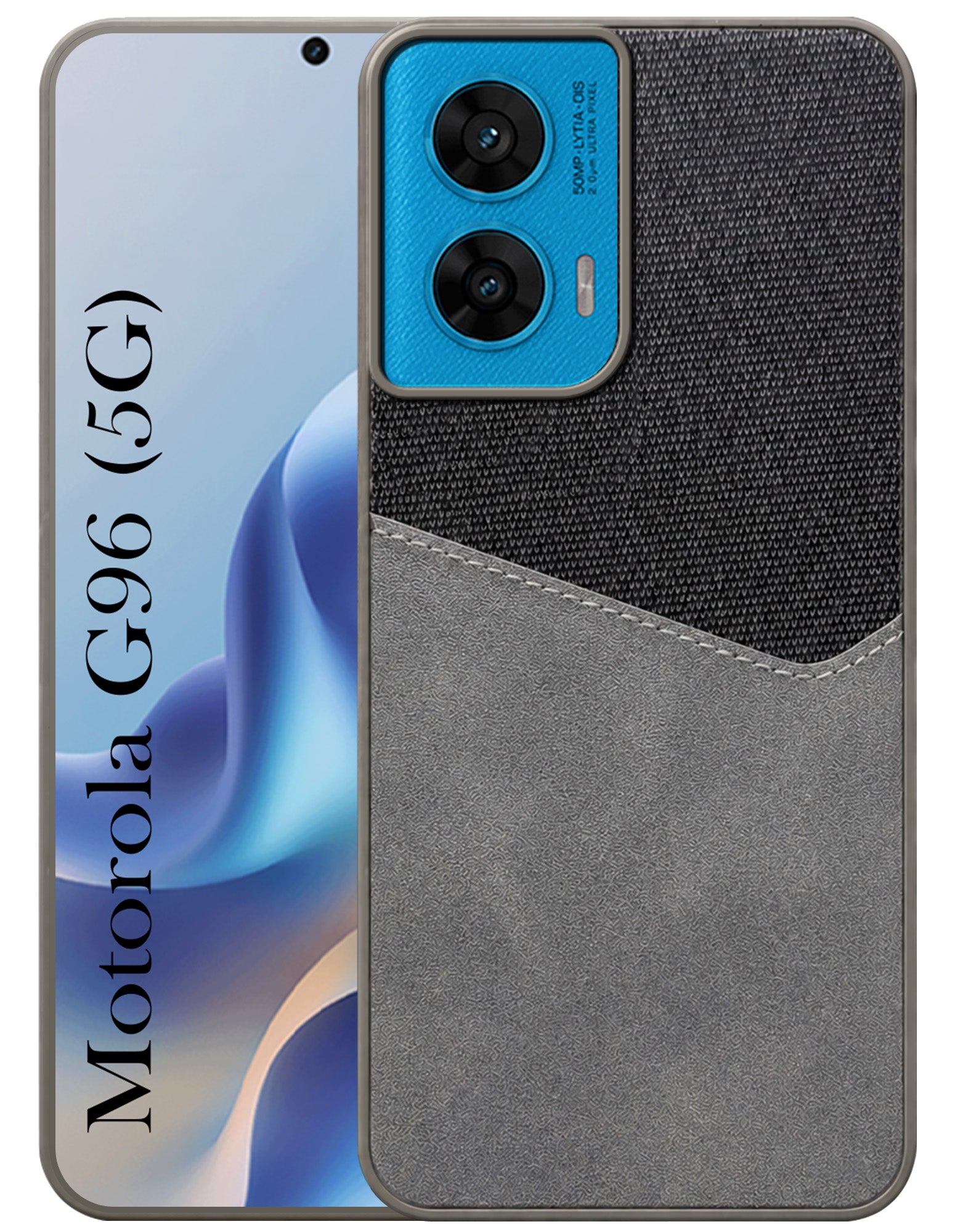 For Motorola Moto G96 Back Cover Case (Dual PU Leather Stitch | Professional Minimalist | Soft and Flexible)