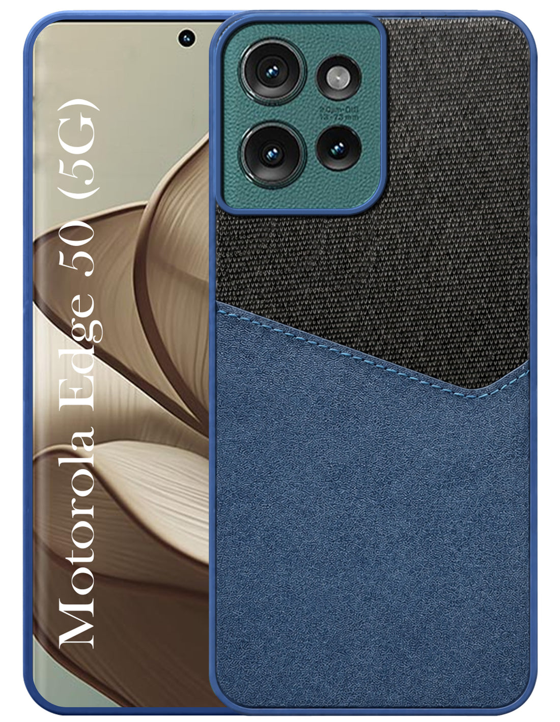 For Motorola Edge 50 5G Back Cover Case (Dual PU Leather Stitch | Professional Minimalist | Soft and Flexible)