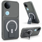For Vivo iQOO Z10R Back Case Cover Metallic (Hybrid Armor Kickstand | MagSafe Compatible | Camera Protection Shockproof)