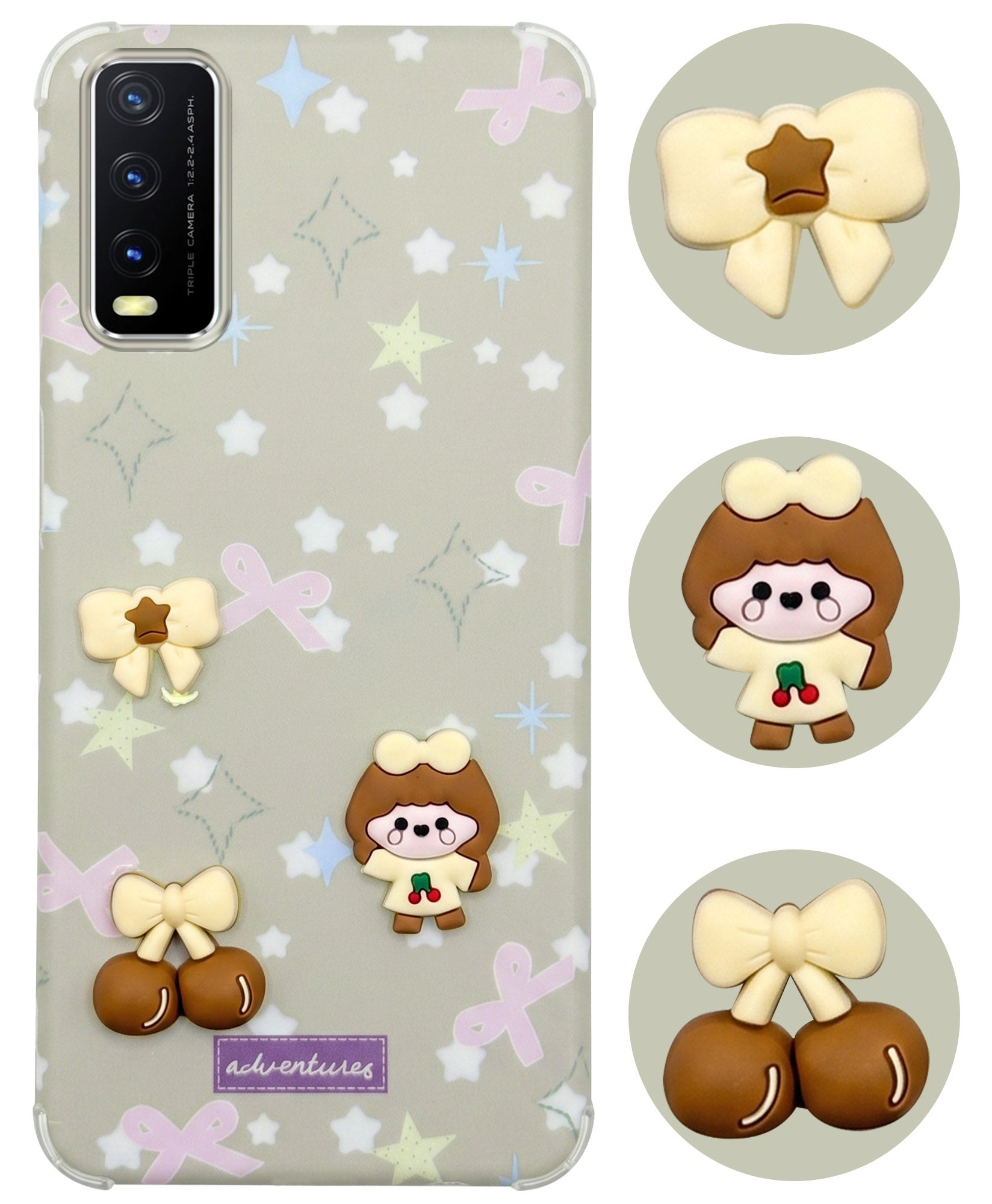 For Vivo Y20A | Y20T | Y20G Back Cover Case (3D Cute Cartoons | Hard Back Side Soft | Matte Premium Finish | HD Printing)