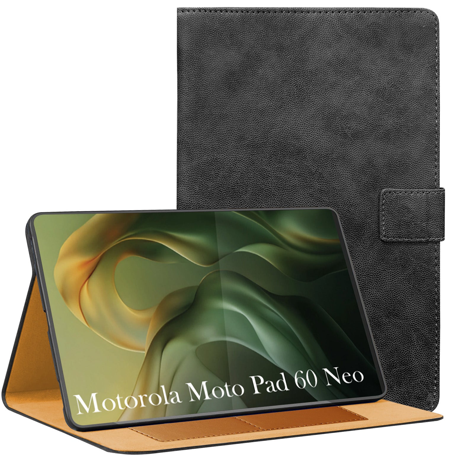 For Motorola Moto Pad 60 Neo 11 Inch Flip Cover Folio Cover (PU Leather | Multi-Angle Smart Stand | Card Storage Slots | Silicone Back Pouch)