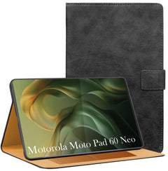 For Motorola Moto Pad 60 Neo 11 Inch Flip Cover Folio Cover (PU Leather | Multi-Angle Smart Stand | Card Storage Slots | Silicone Back Pouch)