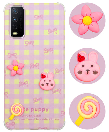For Vivo Y12s | Y11s | Y12G Back Cover Case (3D Cute Cartoons | Hard Back Side Soft | Matte Premium Finish | HD Printing)