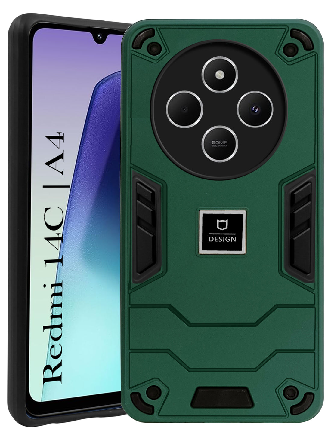 For Redmi A4 5G | Xiaomi Redmi 14C Back Cover Case (Lightweight Hybrid Shockproof Polycarbonate)