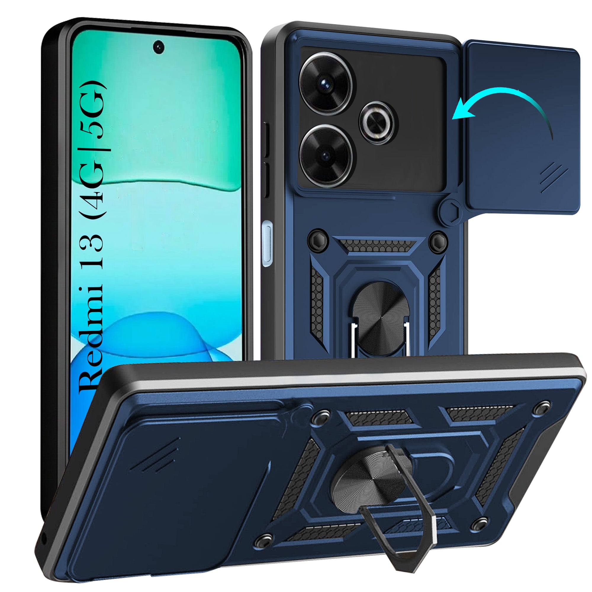 For Xiaomi Mi Redmi 13 4G | 5G Back Cover Case (Hybrid Dual Armor Polycarbonate)