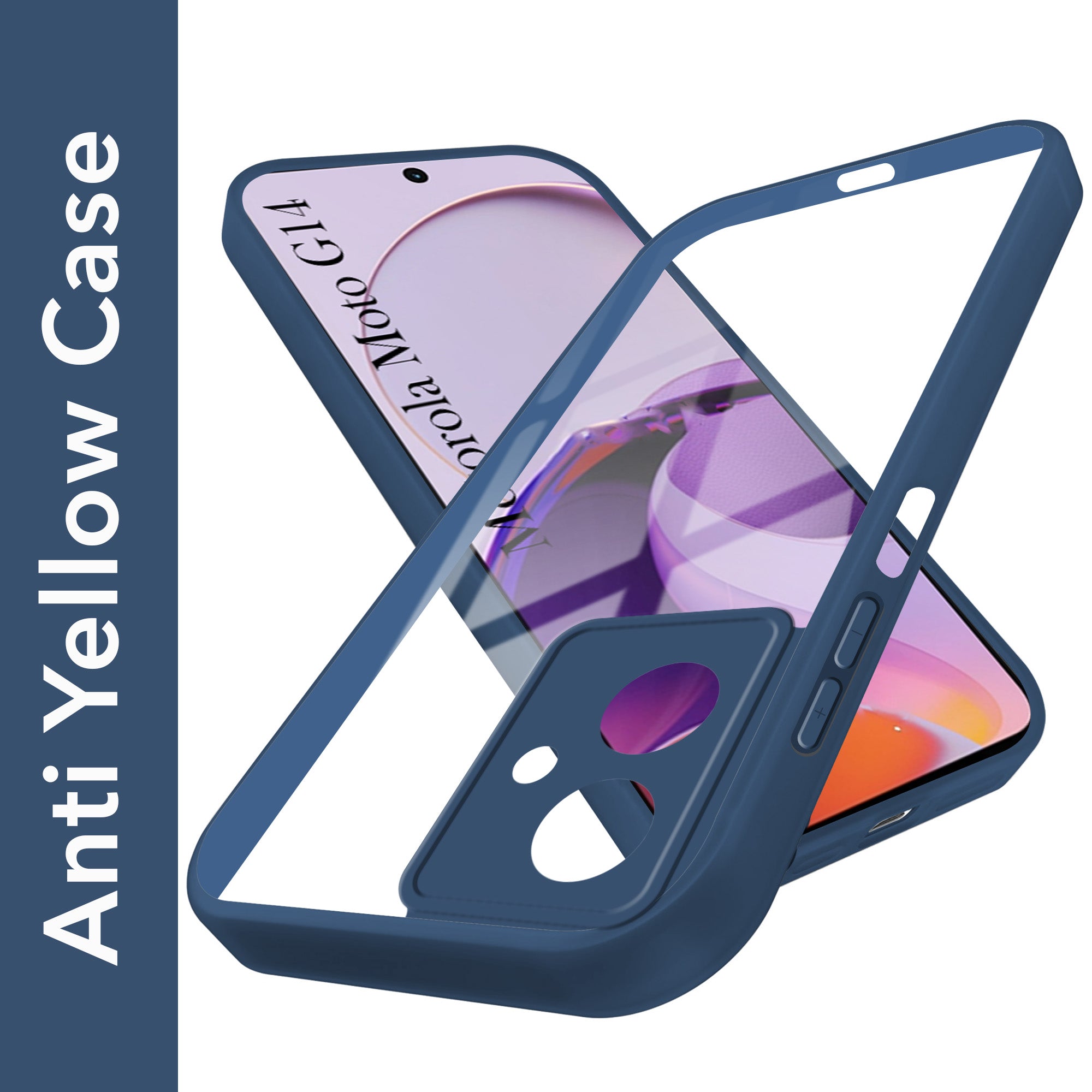 For Motorola Moto G14 Back Cover Case Ultra-Hybrid (Lifetime Anti Yellow | Anti Scratch | Crystal Clear Shockproof)