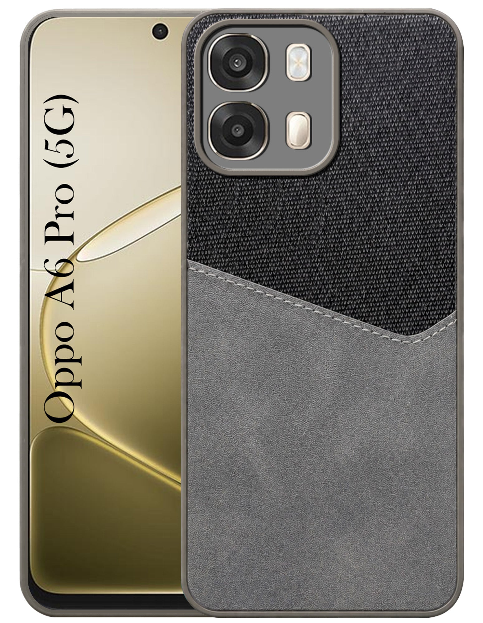 For Oppo A6 Pro Back Cover Case (Dual PU Leather Stitch | Professional Minimalist | Soft and Flexible)