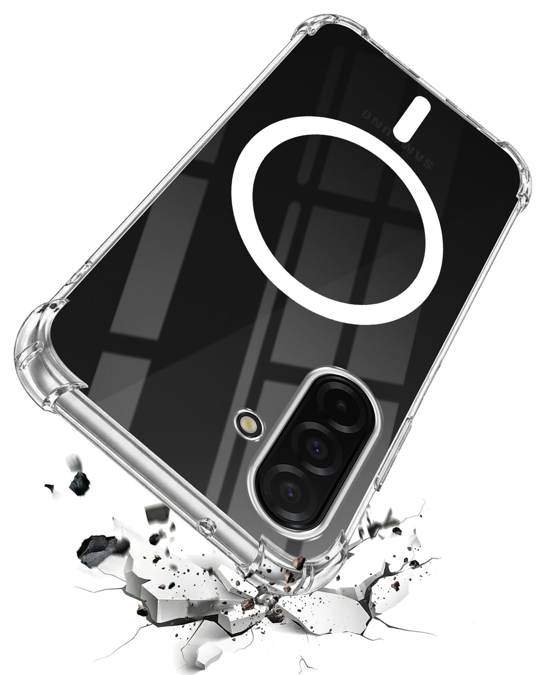 For Samsung Galaxy A26 5G Back Cover Shockproof Crystal-Clear (Magsafe Wireless Support | Drop & Camera Protection | Hard Polycarbonate)