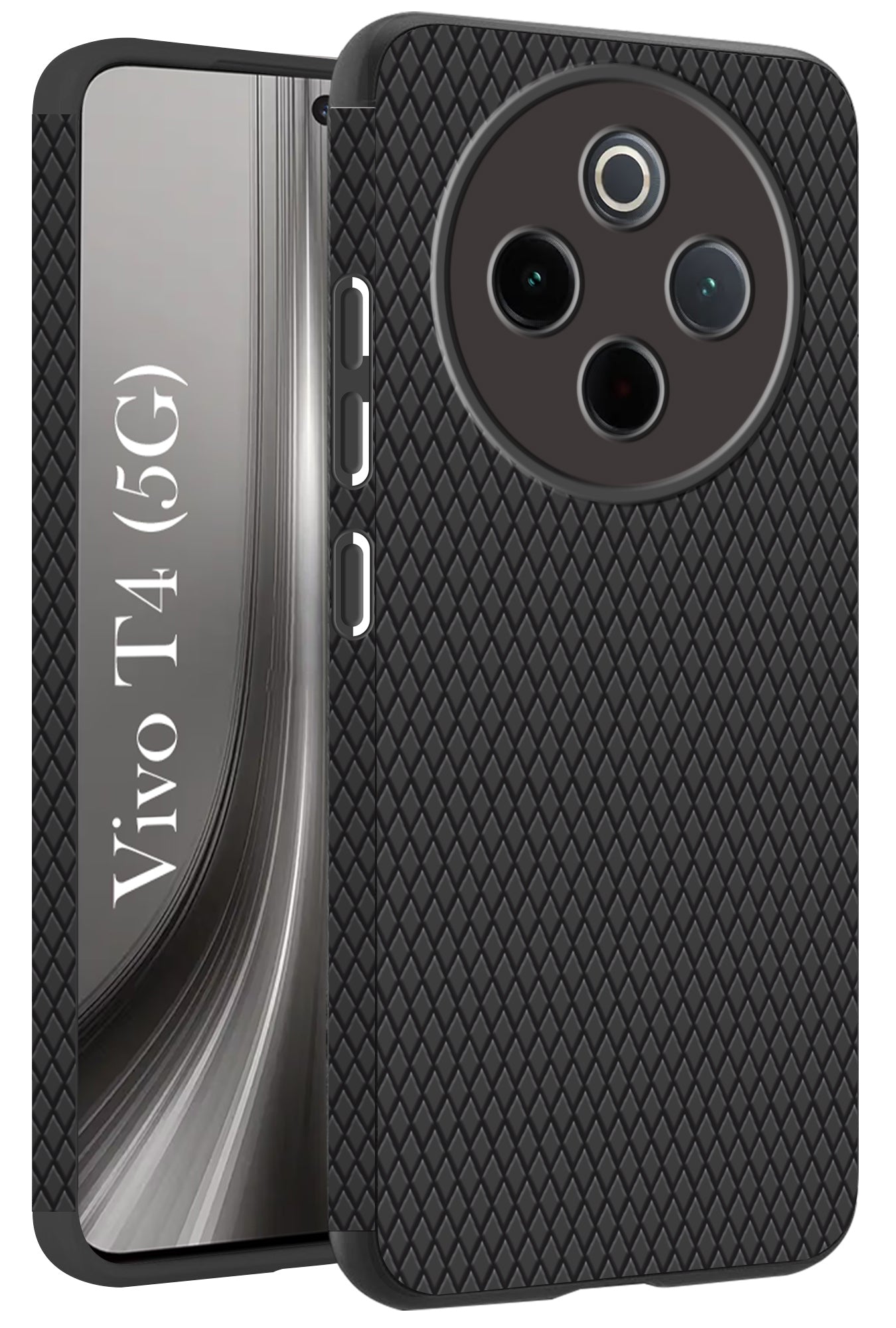 For Vivo T4 Back Cover Case (Liquid Silicone | Side Grip | Camera Protection)