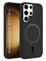 For Samsung Galaxy S23 Ultra 5G Back Cover Case (Sleek Leather Finish | MagSafe Compatible Wireless Charging | Camera Bump Protection)