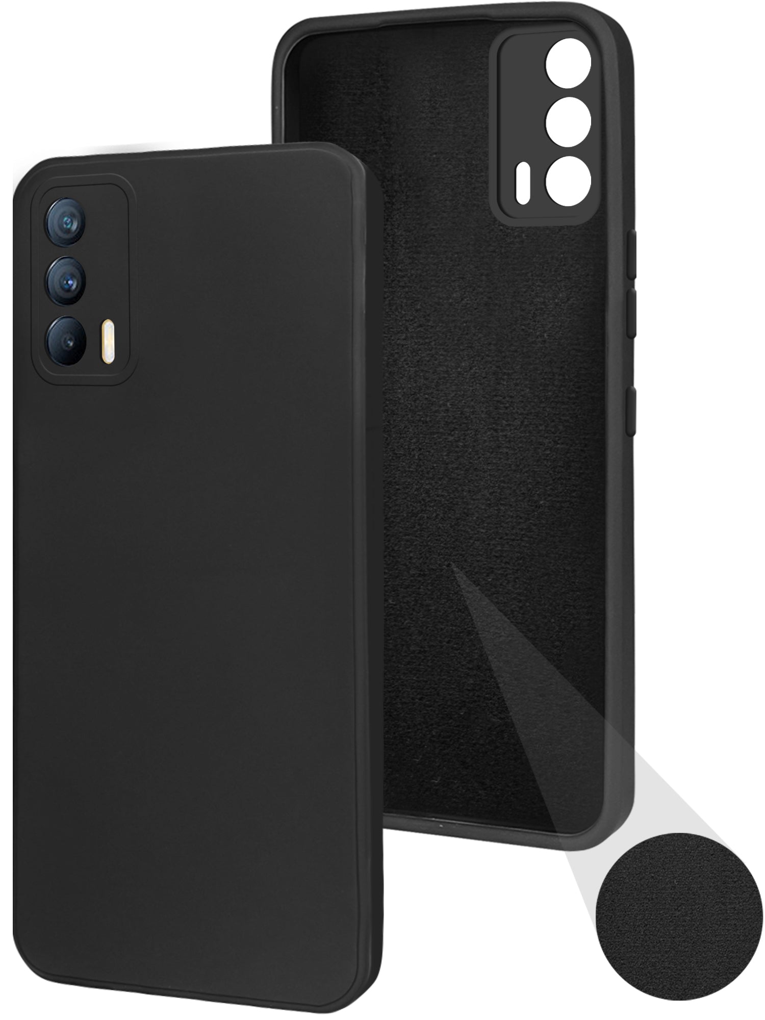 For Realme X7 Back Cover Case ( Matte Finish Silicone with Inside Fiber cloth)