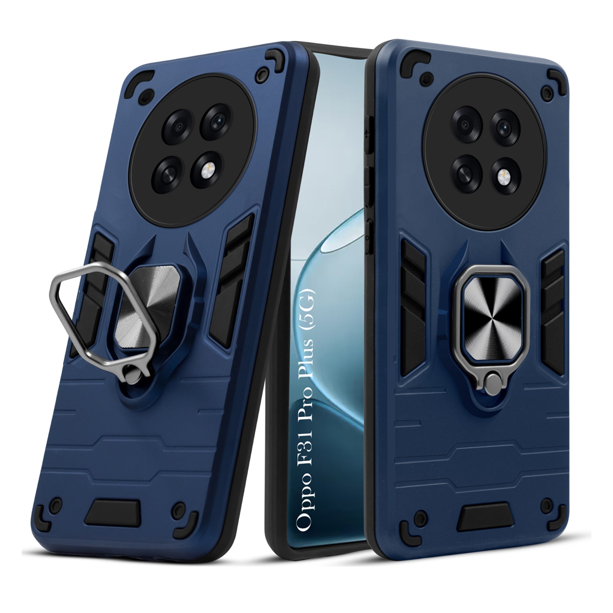 For Oppo F31 Pro Plus Back Cover Case Hybrid Armor (Shockproof Dual Layer Polycarbonate |Ring Holder Kickstand)