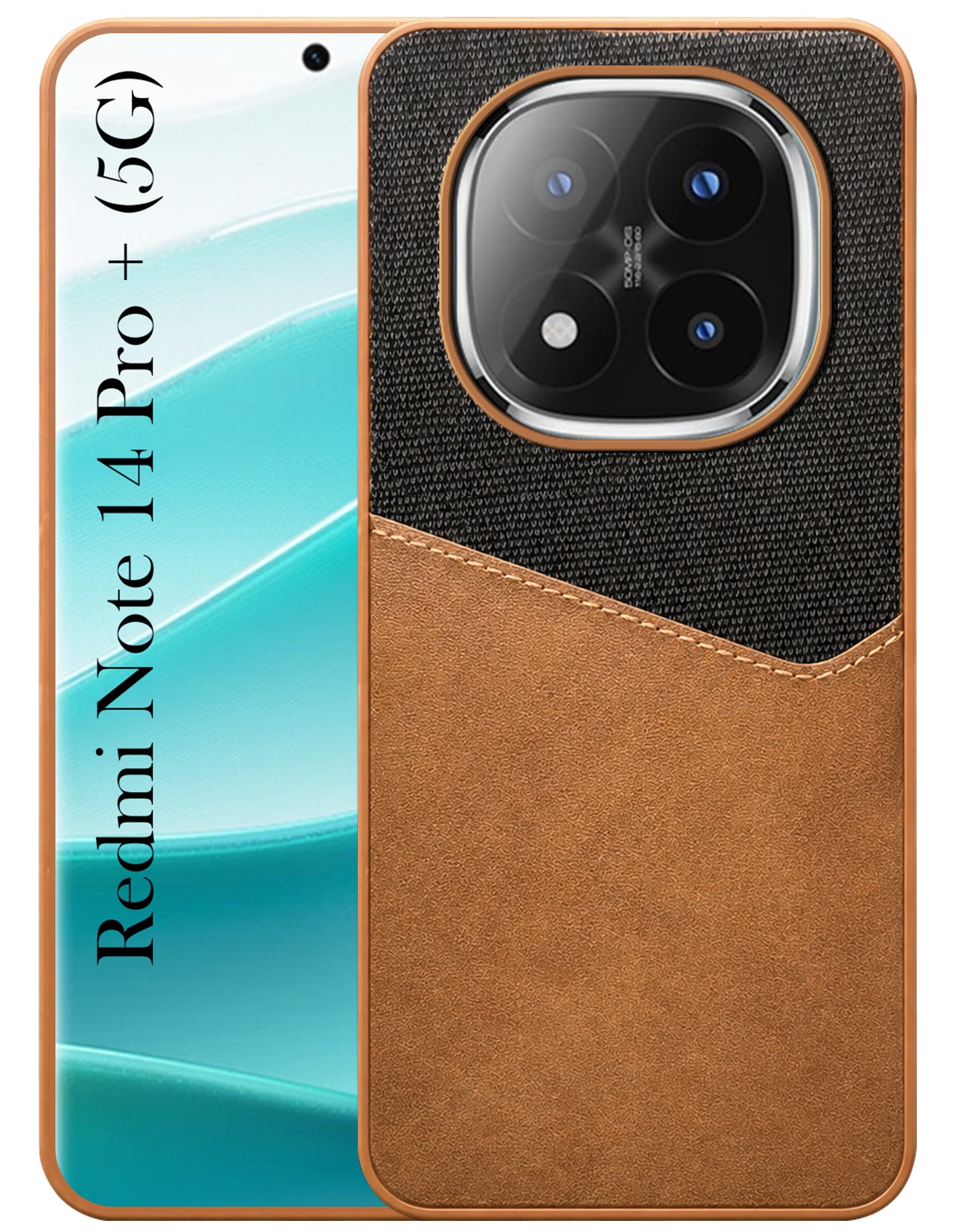 For Redmi Note 14 Pro Plus Back Cover Case (Dual PU Leather Stitch | Professional Minimalist | Soft and Flexible)
