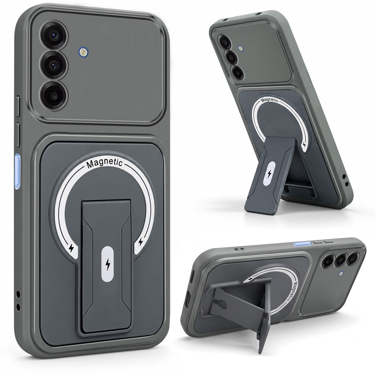 For Samsung Galaxy A17 | F17 | M17 5G Back Case Cover Metallic (Hybrid Armor Kickstand | MagSafe Compatible | Camera Protection Shockproof)