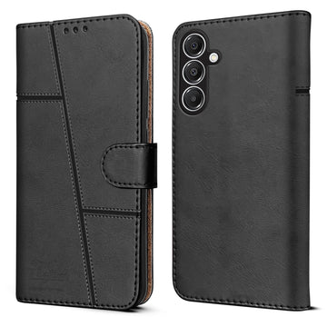 For Samsung Galaxy A16 5G Flip Cover Case ( Stitched Leather with Magnetic Closure)