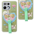 For Realme 16 Pro Back Cover Case (3D Cute Heart Strap Holder | Camera Protection | Designer Girls Print)