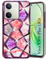 For Vivo Y300 Plus Back Cover Case ( Dual Design Glitter Sparkle and Detachable Diamond Print Case | Soft and Flexible)