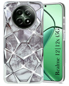 For Realme 12 | Realme 12X Back Cover Case( Dual Design Glitter Sparkle and Detachable Diamond Print Case | Soft and Flexible)