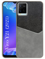 For Vivo Y21 2021 Back Cover Case (Dual PU Leather Stitch | Professional Minimalist | Soft and Flexible)
