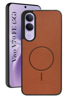 For Vivo V70 FE 5G Back Cover Case PU Leather (Texture Grip Design | Professional Minimalist | Camera Protection | Soft and Flexible)