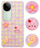 For Vivo V40e Back Cover Case (3D Cute Cartoons | Hard Back Side Soft | Matte Premium Finish | HD Printing)