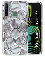 For Realme Narzo 10 Back Cover Case (Dual Design Glitter Sparkle and Detachable Diamond Print Case | Soft and Flexible)