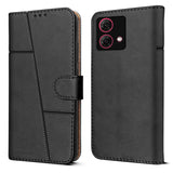 For Motorola Moto G84 Flip Cover Case (Stitched Leather with Magnetic Closure)