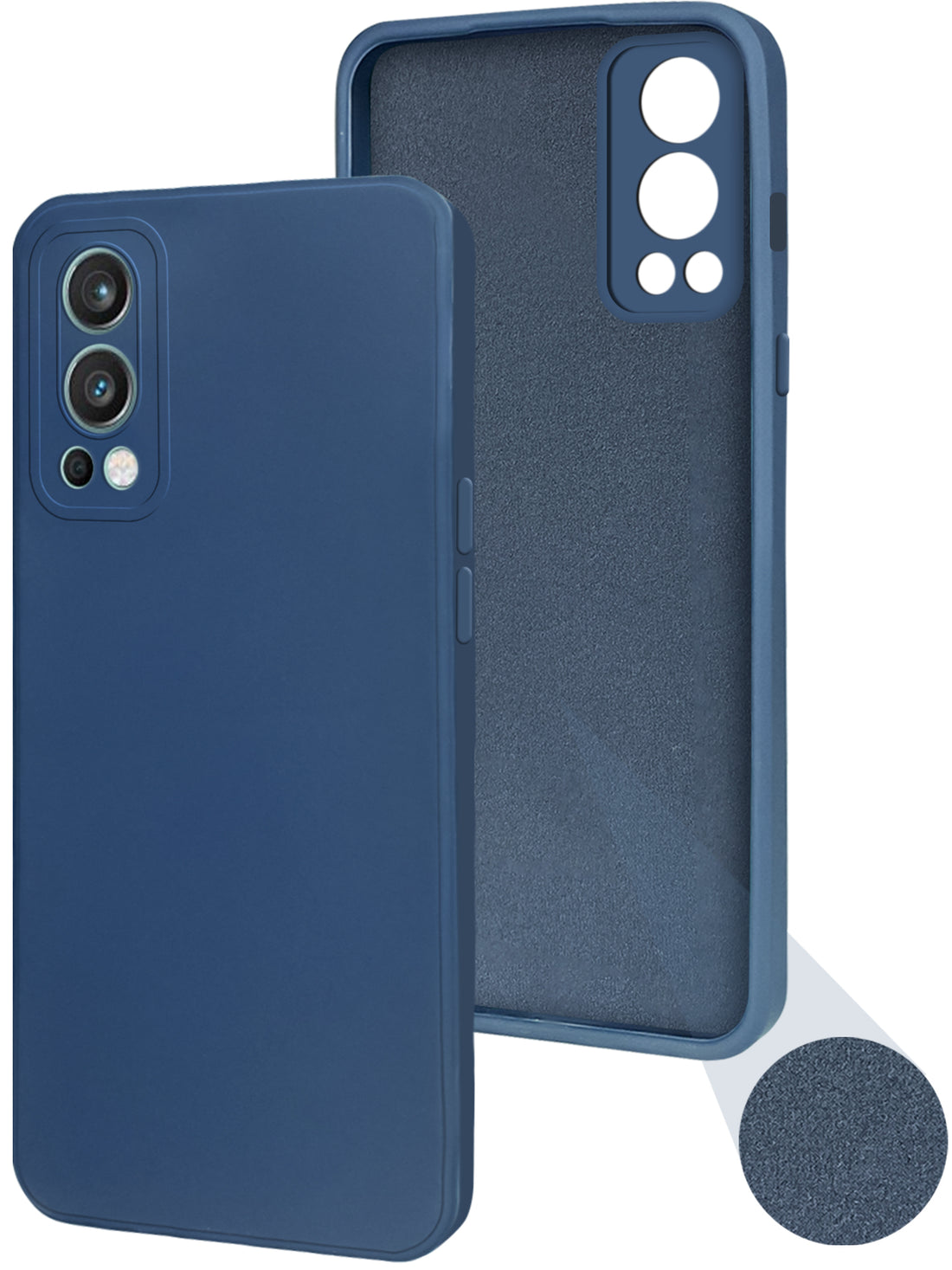 For OnePlus Nord 2 5G Back Cover Case ( Matte Finish Silicone with Inside Fiber cloth)