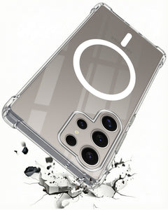 For Samsung Galaxy S24 Ultra Back Cover Shockproof Crystal-Clear (Magsafe Wireless Support | Drop & Camera Protection | Hard Polycarbonate)