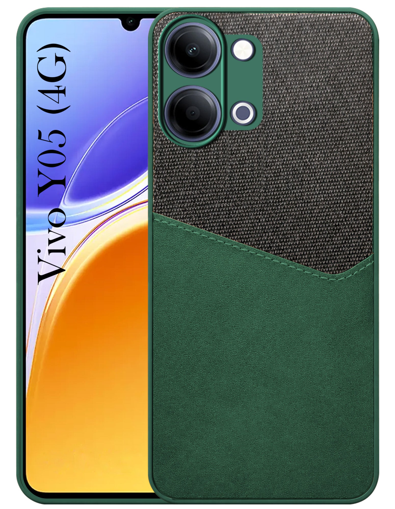 For Vivo Y05 4G Back Cover Case (Dual PU Leather Stitch | Professional Minimalist | Soft and Flexible)