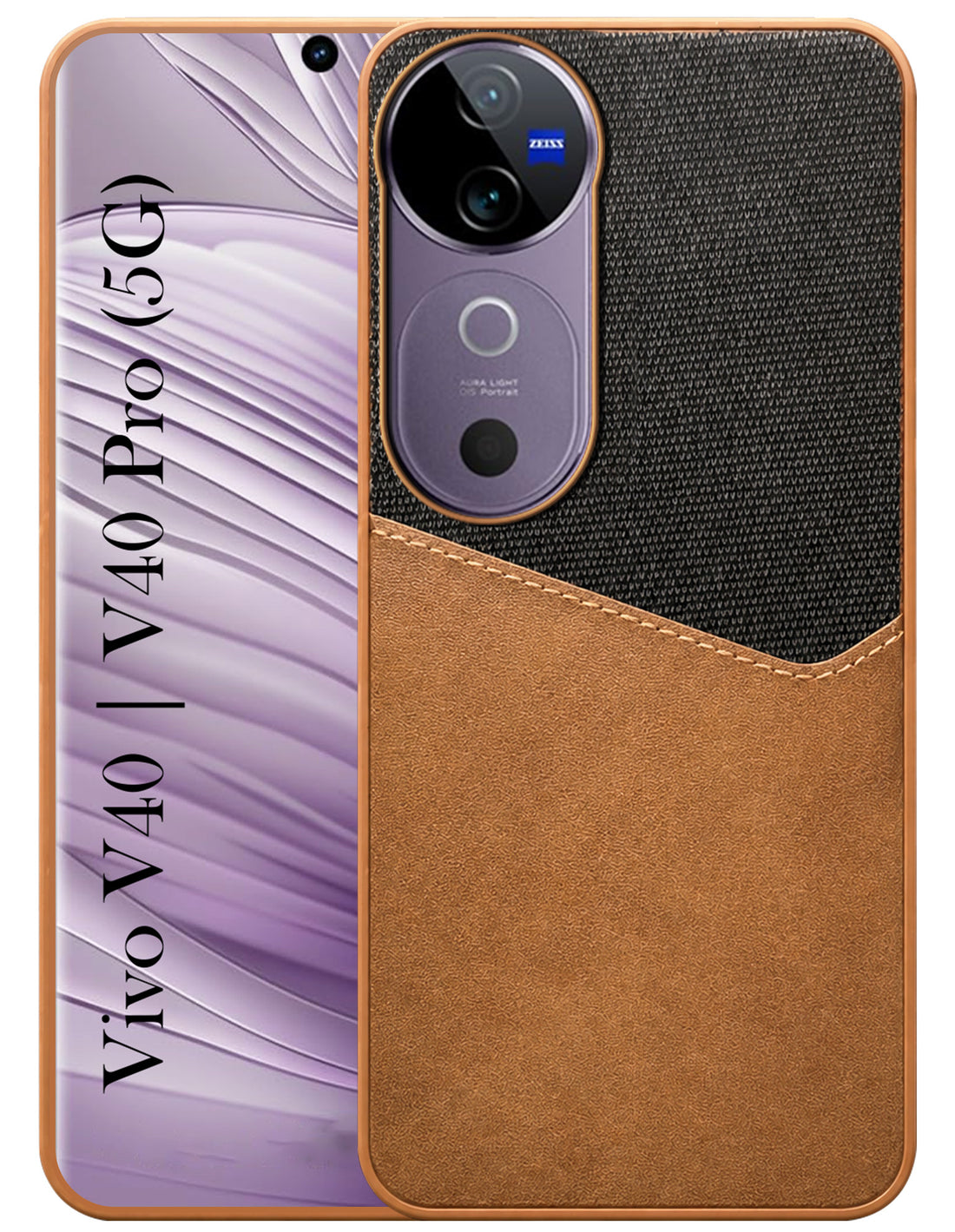 For Vivo V40 | Vivo V40 Pro Back Cover Case (Dual PU Leather Stitch | Professional Minimalist | Soft and Flexible)