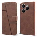For Tecno Spark 20 Pro Flip Cover Case ( Stitched Leather with Magnetic Closure)