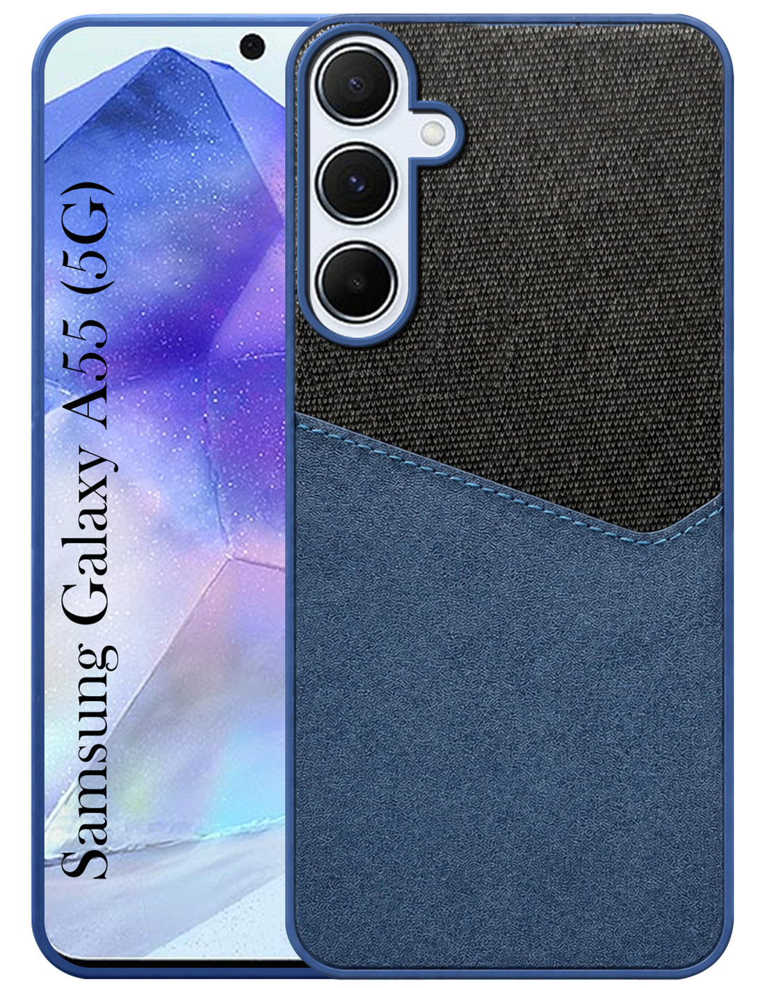 For Samsung Galaxy A55 5G Back Cover Case (Dual PU Leather Stitch | Professional Minimalist | Soft and Flexible)