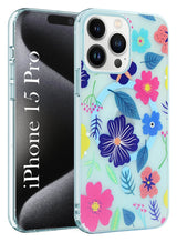 For Apple iPhone 15 Pro Back Cover Case (Cute Floral Design | Flower Print for Girls | MagSafe Compatible Wireless Charging)