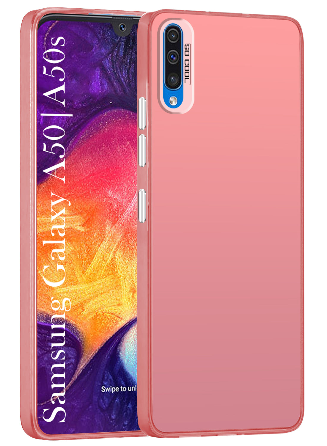 For Samsung Galaxy A50 Galaxy A50s Back Cover Case (Velvet Touch Professional Glossy Finish Camera Protection Bump) Silver White