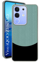 For Vivo iQOO Z10x Back Cover Case (Elegant PU Leather Finish | Premium Minimalist Professional | Camera Protection Bump)